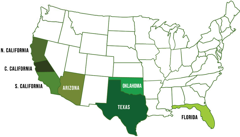 Transportation locations USA map
